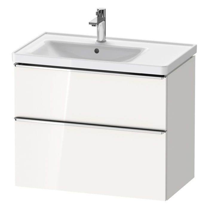 Duravit D-Neo Waschtischunterbau für Becken links 78,4 x 62,5 cm, 2 Auszüge, Griff chrom