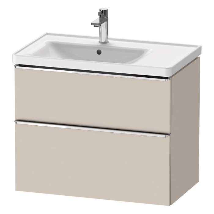 Duravit D-Neo Waschtischunterbau für Becken links 78,4 x 62,5 cm, 2 Auszüge, Griff chrom