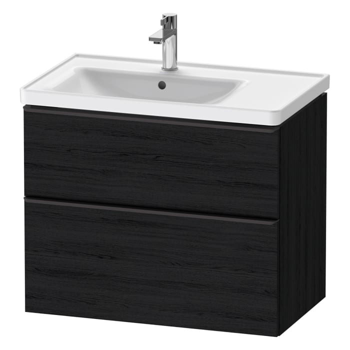 Duravit D-Neo Waschtischunterbau für Becken links 78,4 x 62,5 cm, 2 Auszüge, Griff diamantschwarz