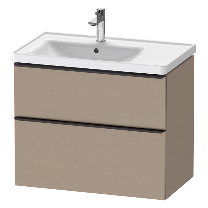 Duravit D-Neo Waschtischunterbau für Becken links 78,4 x 62,5 cm, 2 Auszüge, Griff diamantschwarz