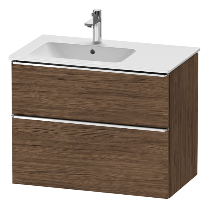 Duravit D-Neo Waschtischunterbau für Becken links 81 x 62,5 cm, 2 Auszüge, Griff chrom