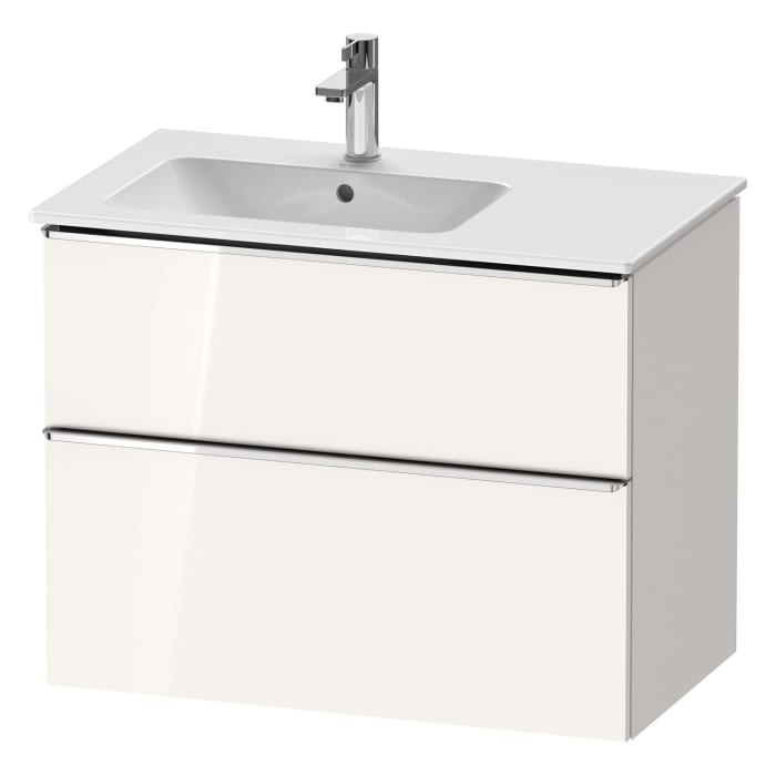 Duravit D-Neo Waschtischunterbau für Becken links 81 x 62,5 cm, 2 Auszüge, Griff chrom