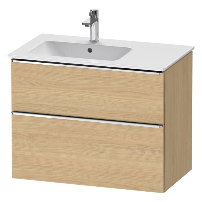 Duravit D-Neo Waschtischunterbau für Becken links 81 x 62,5 cm, 2 Auszüge, Griff chrom