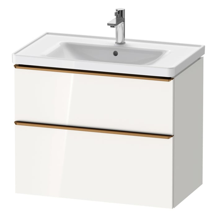 Duravit D-Neo Waschtischunterbau für Becken mittig 78,4 x 62,5 cm, 2 Auszüge, Griff bronze gebürstet