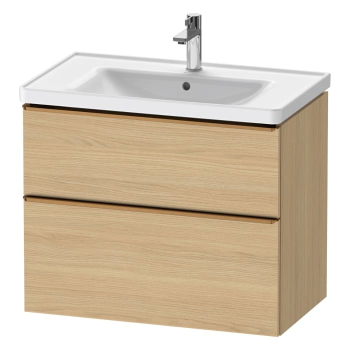 Duravit D-Neo Waschtischunterbau für Becken mittig 78,4 x 62,5 cm, 2 Auszüge, Griff bronze gebürstet
