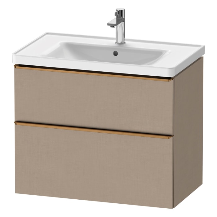 Duravit D-Neo Waschtischunterbau für Becken mittig 78,4 x 62,5 cm, 2 Auszüge, Griff bronze gebürstet