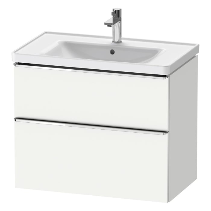 Duravit D-Neo Waschtischunterbau für Becken mittig 78,4 x 62,5 cm, 2 Auszüge, Griff chrom
