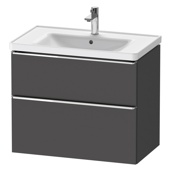 Duravit D-Neo Waschtischunterbau für Becken mittig 78,4 x 62,5 cm, 2 Auszüge, Griff chrom