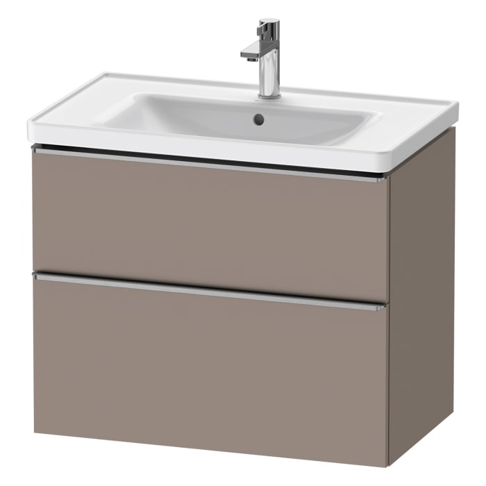 Duravit D-Neo Waschtischunterbau für Becken mittig 78,4 x 62,5 cm, 2 Auszüge, Griff edelstahl gebürstet