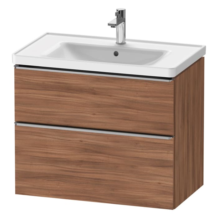 Duravit D-Neo Waschtischunterbau für Becken mittig 78,4 x 62,5 cm, 2 Auszüge, Griff edelstahl gebürstet