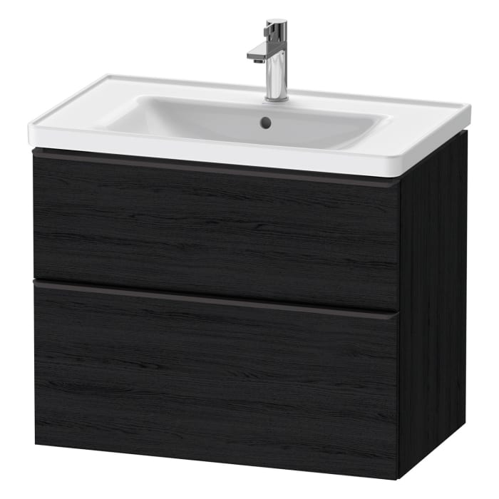 Duravit D-Neo Waschtischunterbau für Becken mittig 78,4 x 62,5 cm, 2 Auszüge, Griff diamantschwarz