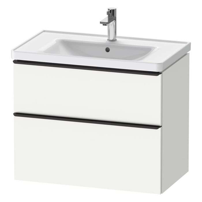 Duravit D-Neo Waschtischunterbau für Becken mittig 78,4 x 62,5 cm, 2 Auszüge, Griff diamantschwarz