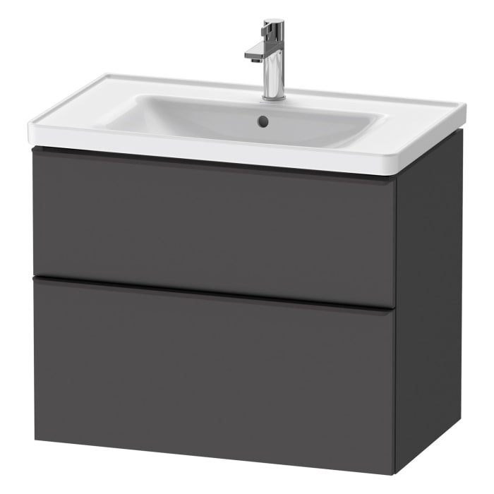 Duravit D-Neo Waschtischunterbau für Becken mittig 78,4 x 62,5 cm, 2 Auszüge, Griff diamantschwarz