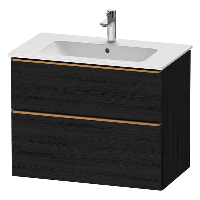 Duravit D-Neo Waschtischunterbau für Becken mittig 81 x 62,5 cm, 2 Auszüge, Griff bronze gebürstet
