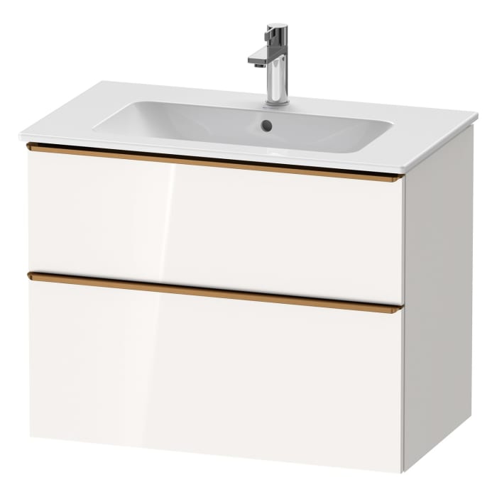 Duravit D-Neo Waschtischunterbau für Becken mittig 81 x 62,5 cm, 2 Auszüge, Griff bronze gebürstet