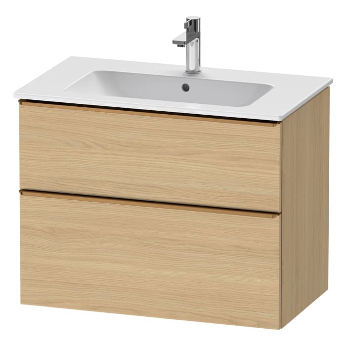 Duravit D-Neo Waschtischunterbau für Becken mittig 81 x 62,5 cm, 2 Auszüge, Griff bronze gebürstet