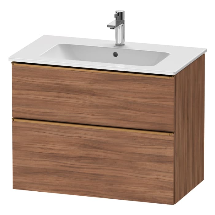 Duravit D-Neo Waschtischunterbau für Becken mittig 81 x 62,5 cm, 2 Auszüge, Griff bronze gebürstet