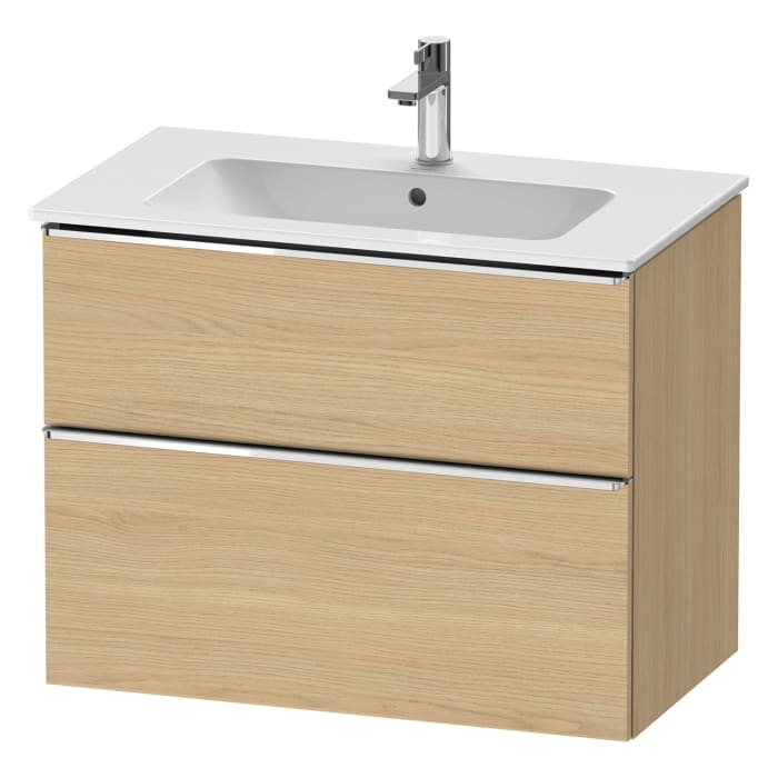 Duravit D-Neo Waschtischunterbau für Becken mittig 81 x 62,5 cm, 2 Auszüge, Griff chrom
