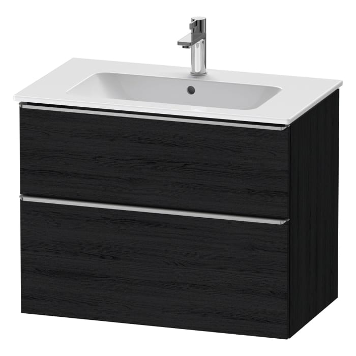 Duravit D-Neo Waschtischunterbau für Becken mittig 81 x 62,5 cm, 2 Auszüge, Griff edelstahl gebürstet