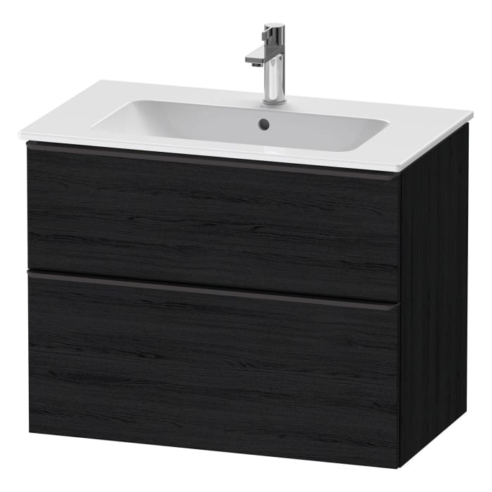 Duravit D-Neo Waschtischunterbau für Becken mittig 81 x 62,5 cm, 2 Auszüge, Griff diamantschwarz
