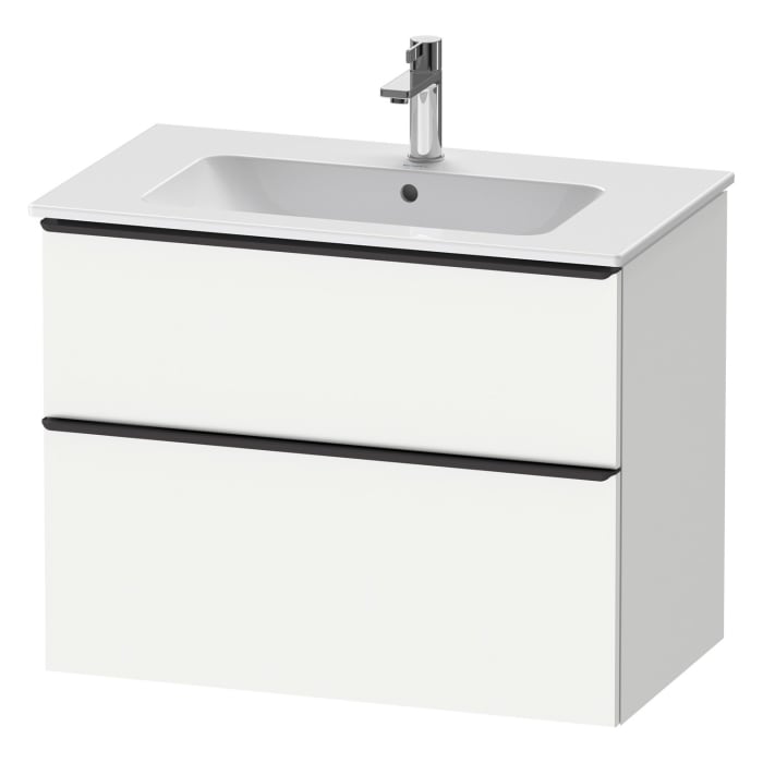 Duravit D-Neo Waschtischunterbau für Becken mittig 81 x 62,5 cm, 2 Auszüge, Griff diamantschwarz