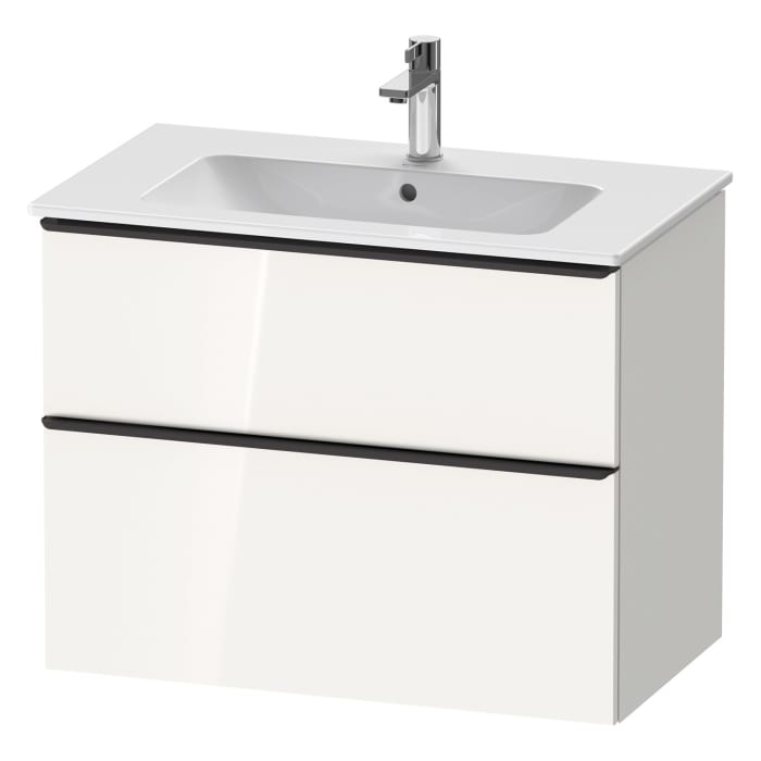 Duravit D-Neo Waschtischunterbau für Becken mittig 81 x 62,5 cm, 2 Auszüge, Griff diamantschwarz