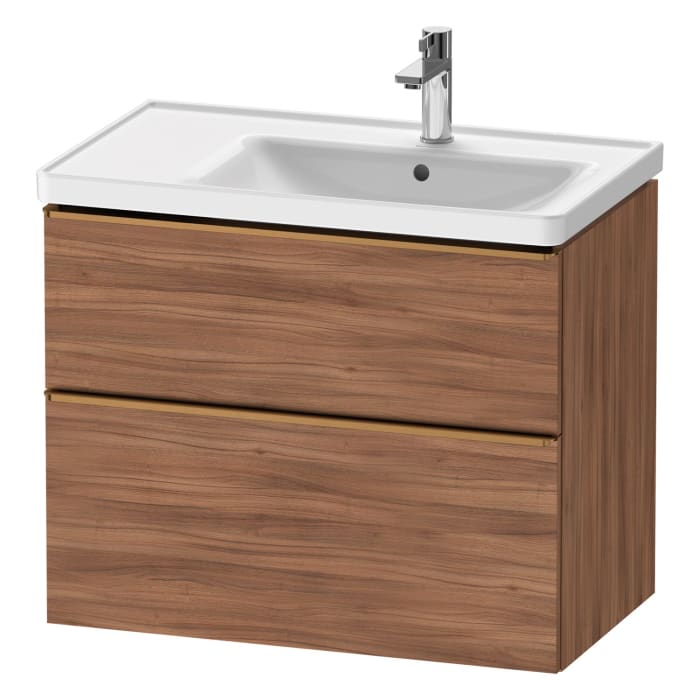 Duravit D-Neo Waschtischunterbau für Becken rechts 78,4 x 62,5 cm, 2 Auszüge, Griff bronze gebürstet