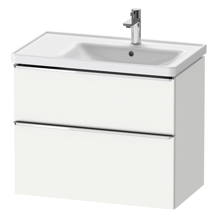 Duravit D-Neo Waschtischunterbau für Becken rechts 78,4 x 62,5 cm, 2 Auszüge, Griff chrom