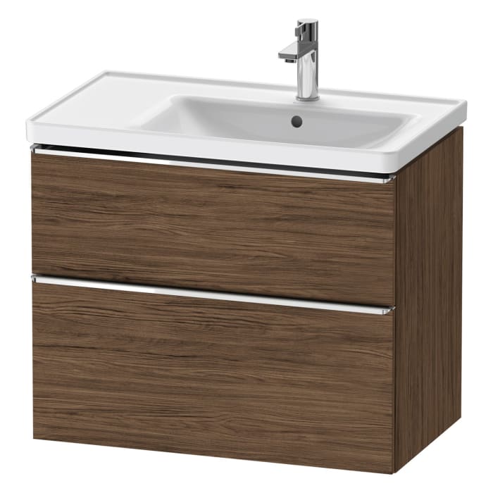 Duravit D-Neo Waschtischunterbau für Becken rechts 78,4 x 62,5 cm, 2 Auszüge, Griff chrom