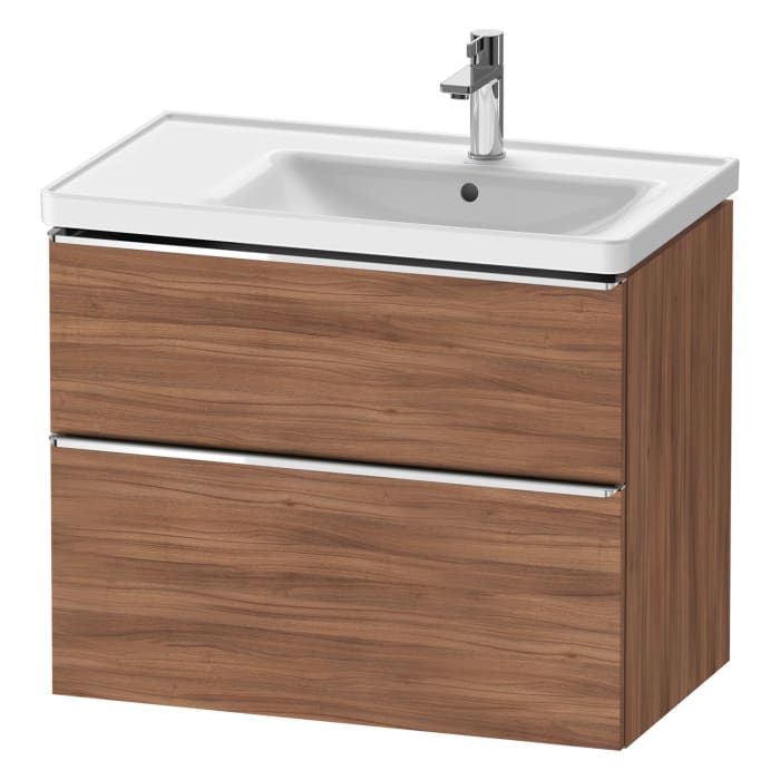 Duravit D-Neo Waschtischunterbau für Becken rechts 78,4 x 62,5 cm, 2 Auszüge, Griff chrom