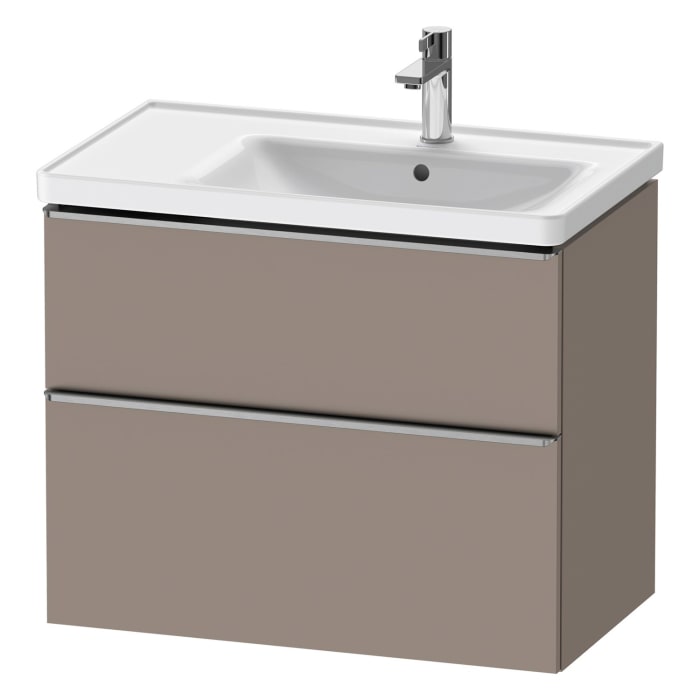 Duravit D-Neo Waschtischunterbau für Becken rechts 78,4 x 62,5 cm, 2 Auszüge, Griff edelstahl gebürstet