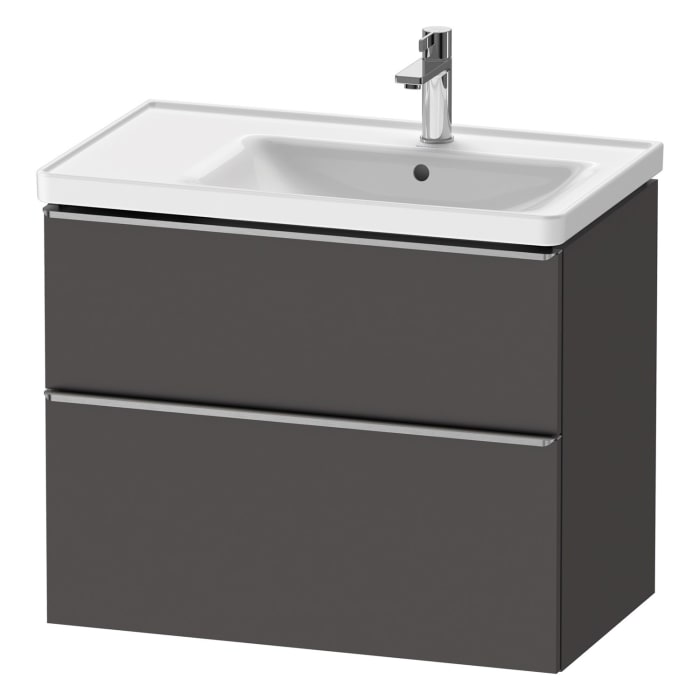 Duravit D-Neo Waschtischunterbau für Becken rechts 78,4 x 62,5 cm, 2 Auszüge, Griff edelstahl gebürstet