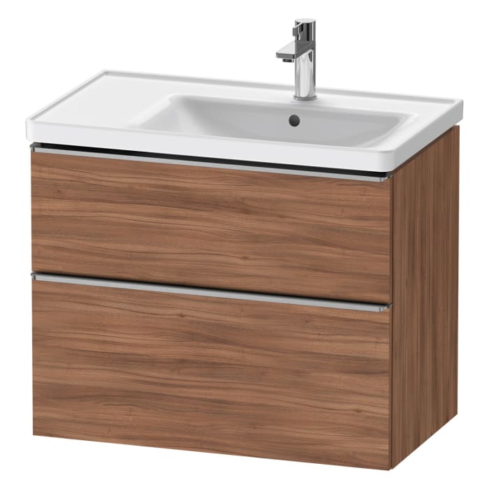 Duravit D-Neo Waschtischunterbau für Becken rechts 78,4 x 62,5 cm, 2 Auszüge, Griff edelstahl gebürstet