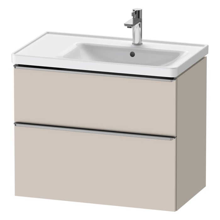 Duravit D-Neo Waschtischunterbau für Becken rechts 78,4 x 62,5 cm, 2 Auszüge, Griff edelstahl gebürstet