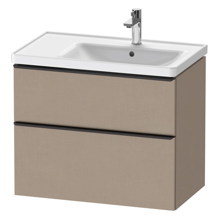 Duravit D-Neo Waschtischunterbau für Becken rechts 78,4 x 62,5 cm, 2 Auszüge, Griff diamantschwarz