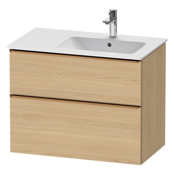Duravit D-Neo Waschtischunterbau für Becken rechts 81 x 62,5 cm, 2 Auszüge, Griff bronze gebürstet