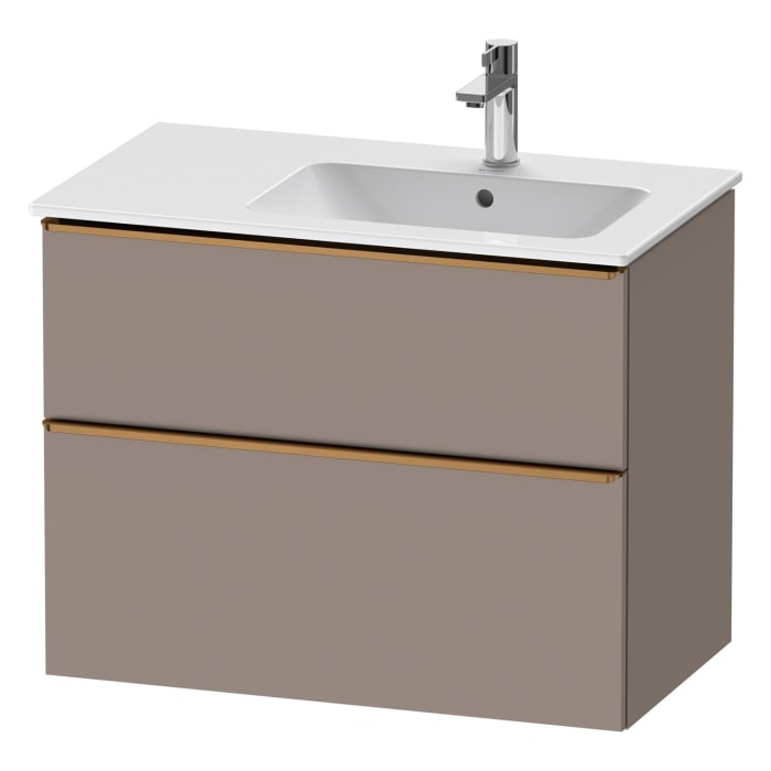 Duravit D-Neo Waschtischunterbau für Becken rechts 81 x 62,5 cm, 2 Auszüge, Griff bronze gebürstet