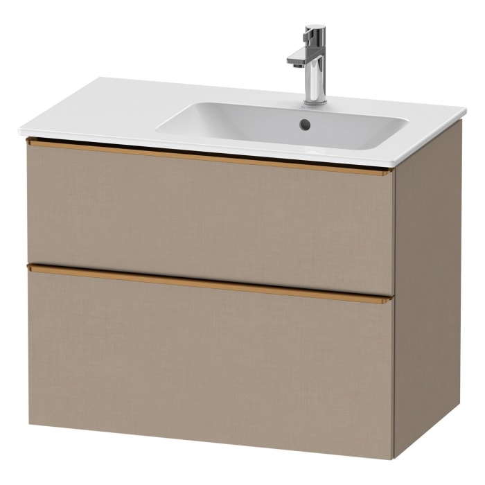 Duravit D-Neo Waschtischunterbau für Becken rechts 81 x 62,5 cm, 2 Auszüge, Griff bronze gebürstet