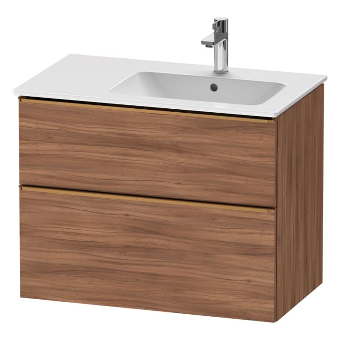 Duravit D-Neo Waschtischunterbau für Becken rechts 81 x 62,5 cm, 2 Auszüge, Griff bronze gebürstet