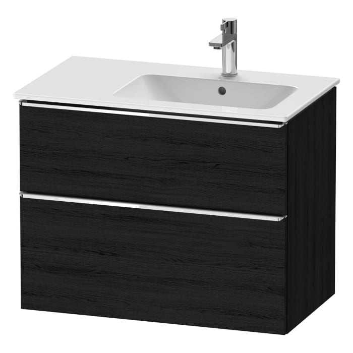 Duravit D-Neo Waschtischunterbau für Becken rechts 81 x 62,5 cm, 2 Auszüge, Griff chrom