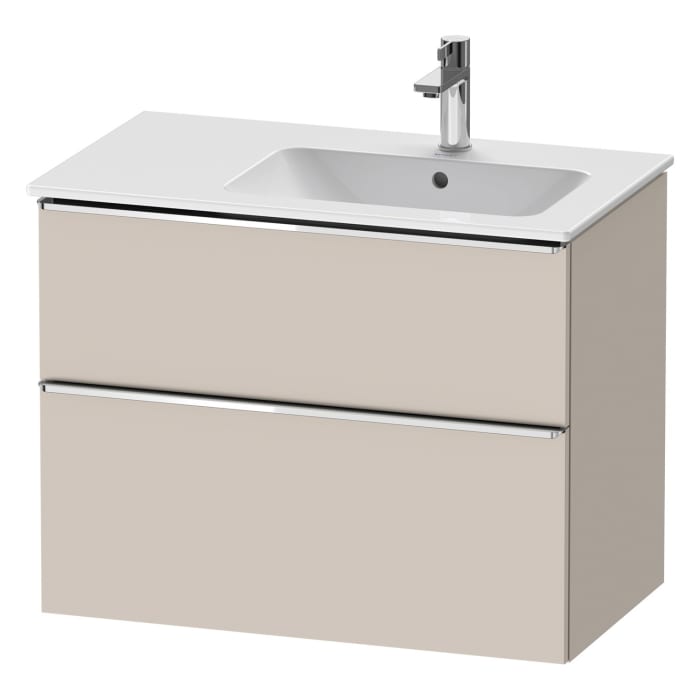 Duravit D-Neo Waschtischunterbau für Becken rechts 81 x 62,5 cm, 2 Auszüge, Griff chrom