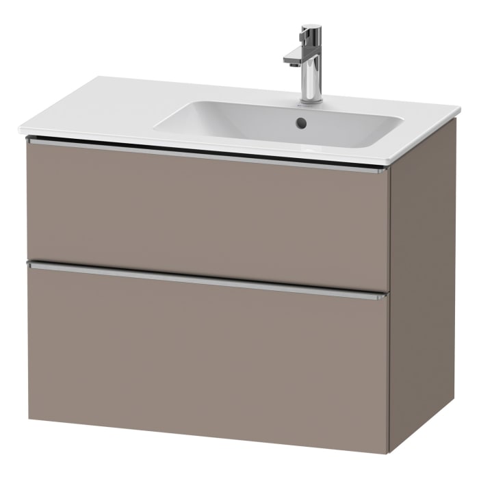 Duravit D-Neo Waschtischunterbau für Becken rechts 81 x 62,5 cm, 2 Auszüge, Griff edelstahl gebürstet