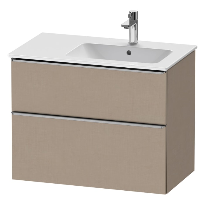 Duravit D-Neo Waschtischunterbau für Becken rechts 81 x 62,5 cm, 2 Auszüge, Griff edelstahl gebürstet