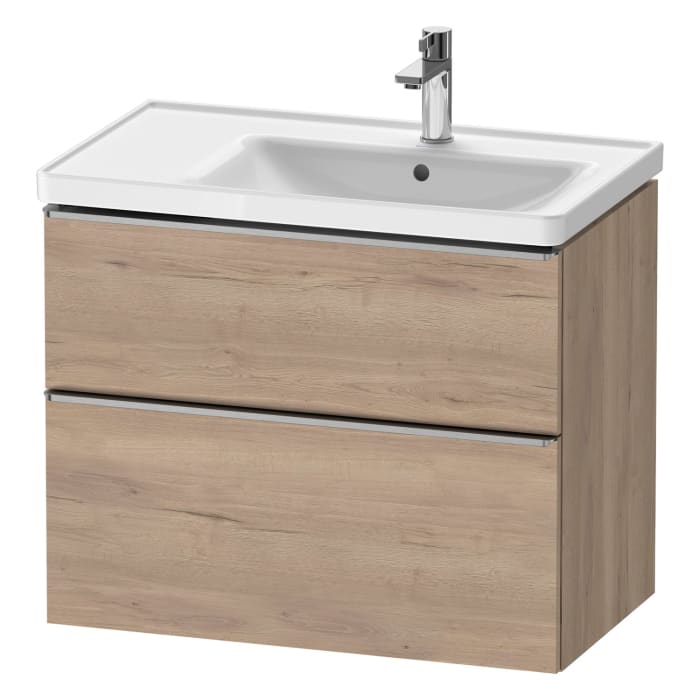 Duravit D-Neo Waschtischunterbau für Becken rechts 78,4 x 62,5 cm, 2 Auszüge, Griff edelstahl gebürstet
