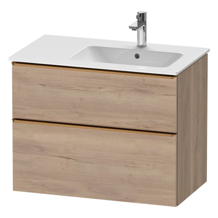 Duravit D-Neo Waschtischunterbau für Becken rechts 81 x 62,5 cm, 2 Auszüge, Griff bronze gebürstet