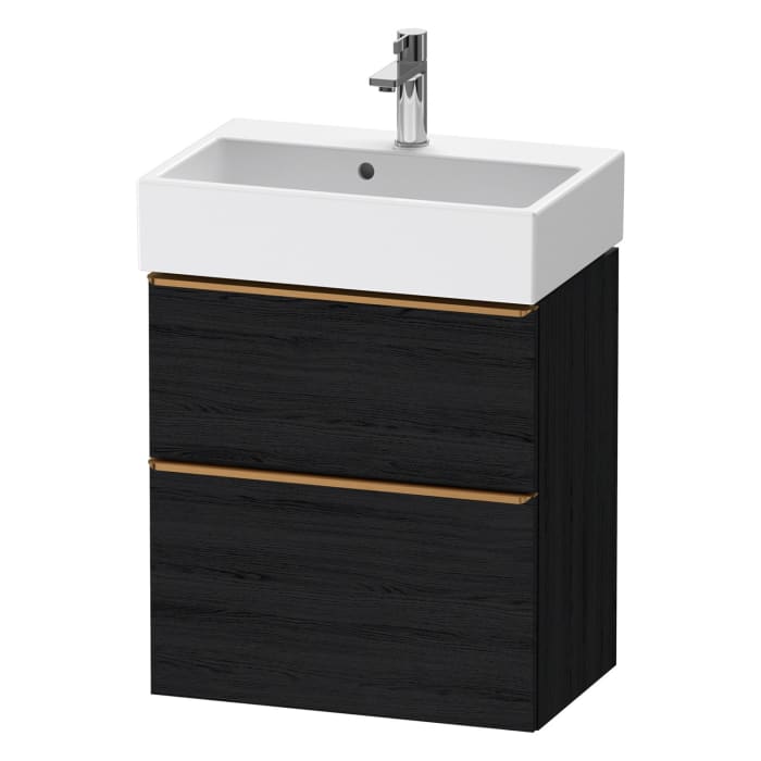 Duravit D-Neo Waschtischunterbau Compact 58,4 x 62,5 cm, 2 Auszüge, Griff bronze gebürstet