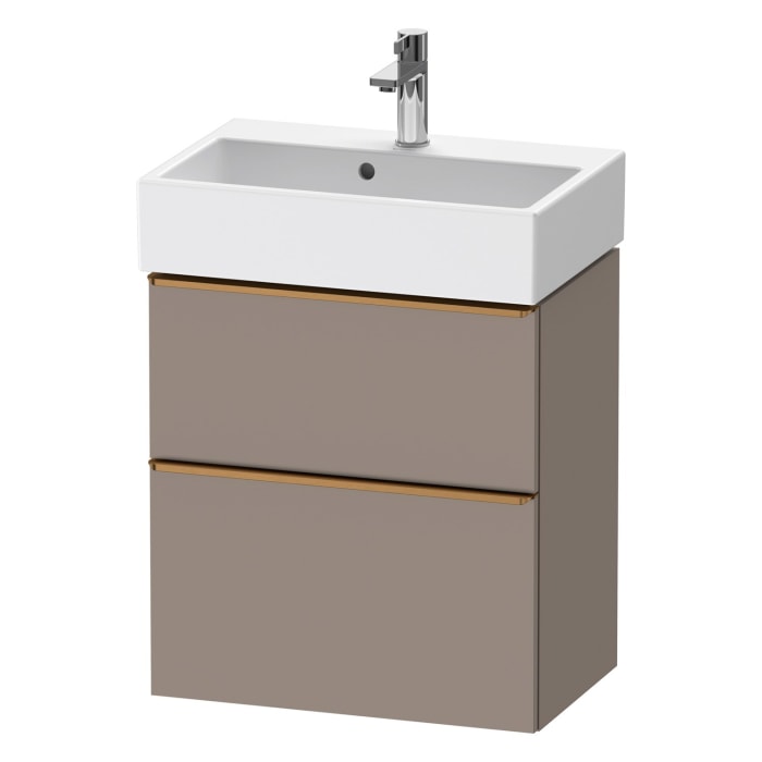 Duravit D-Neo Waschtischunterbau Compact 58,4 x 62,5 cm, 2 Auszüge, Griff bronze gebürstet