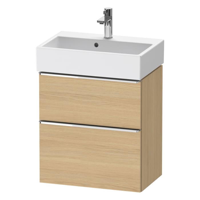 Duravit D-Neo Waschtischunterbau Compact 58,4 x 62,5 cm, 2 Auszüge, Griff chrom
