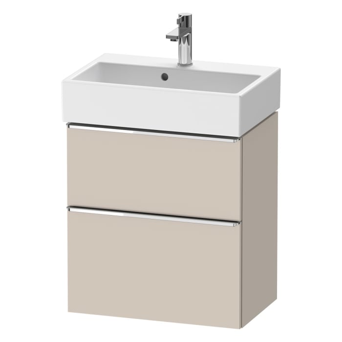 Duravit D-Neo Waschtischunterbau Compact 58,4 x 62,5 cm, 2 Auszüge, Griff chrom
