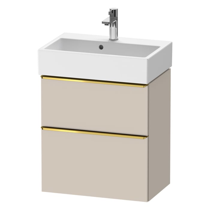 Duravit D-Neo Waschtischunterbau Compact 58,4 x 62,5 cm, 2 Auszüge, Griff gold poliert